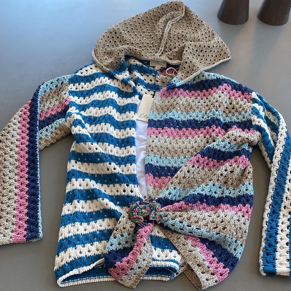 Elan lurex multicolor cardigan